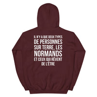 Thumbnail for Sweatshirt Normand rouge dos - Deux types de personnes, les Normands
