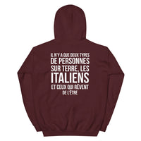 Thumbnail for Sweat à capuche Italie gris foncé chiné - Les Italiens et ceux qui rêvent