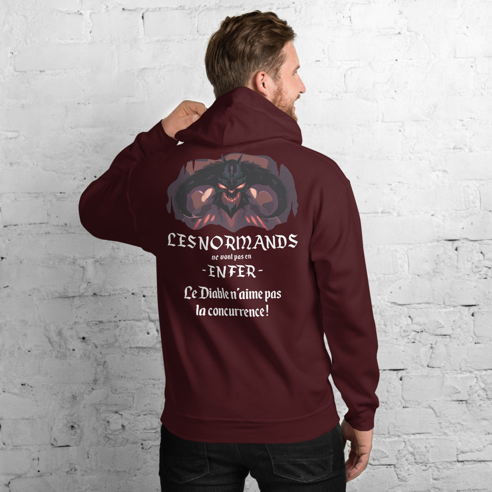 Sweatshirt Normands gris foncé chiné dos - Les Normands ne vont pas en enfer