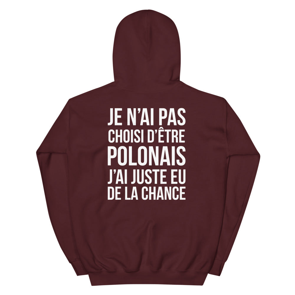 Sweatshirt Pologne bordeaux - Je n'ai pas choisi d'être Polonais