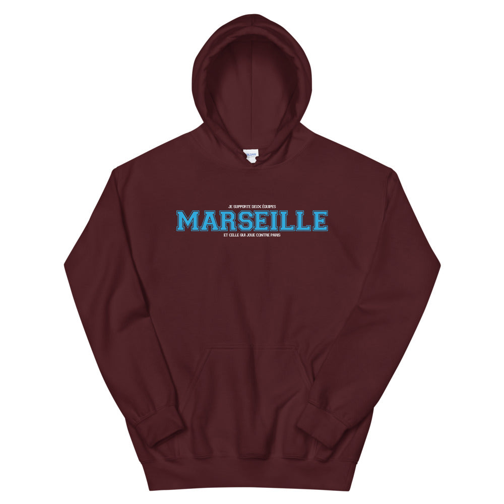 Sweatshirt Marseille gris foncé chiné - Deux équipes, une passion