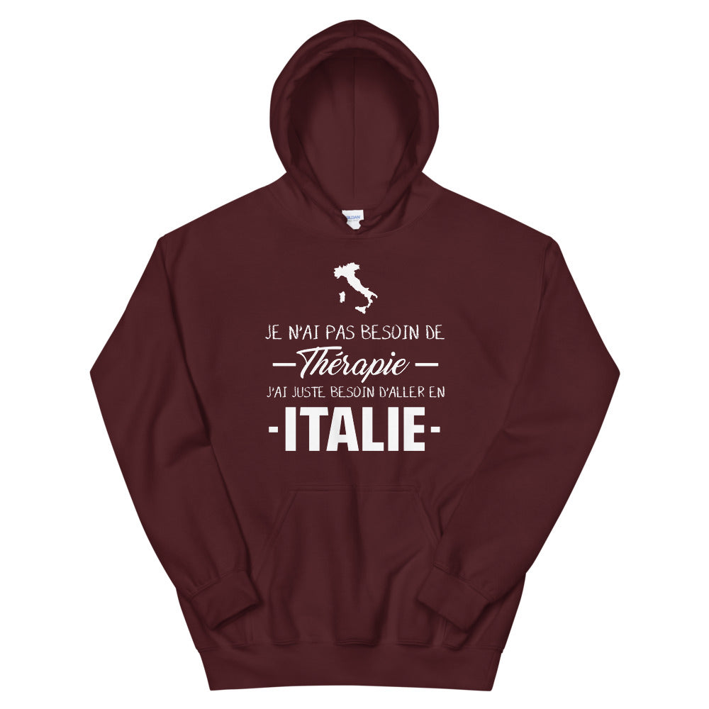 Sweatshirt Italie rouge dos - Pas besoin de thérapie