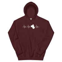 Thumbnail for Sweat à capuche Aveyron bordeaux - Battement de coeur carte