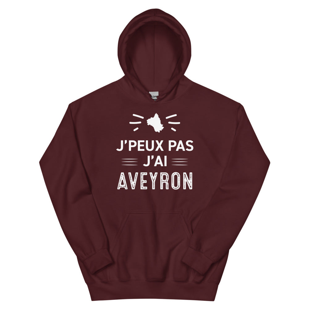 Sweat à capuche Aveyron bleu indigo dos - J'peux pas j'ai Aveyron
