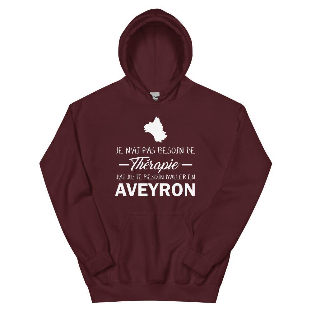 Sweat à capuche Aveyron bleu marine - Je n'ai pas besoin de thérapie