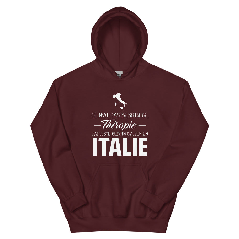 Sweatshirt Italie bordeaux - Je n'ai pas besoin de thérapie