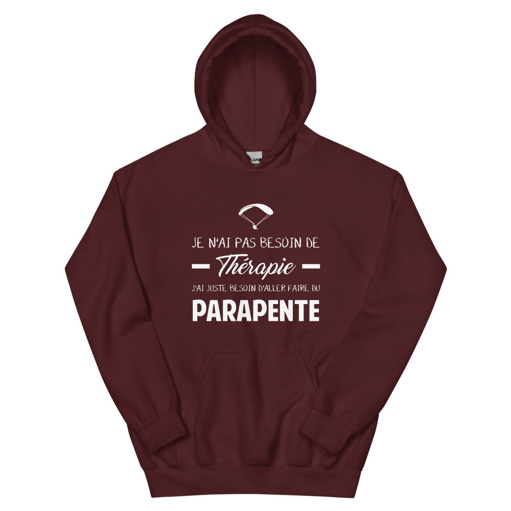 Sweatshirt Parapente bordeaux - Je n'ai pas besoin de thérapie