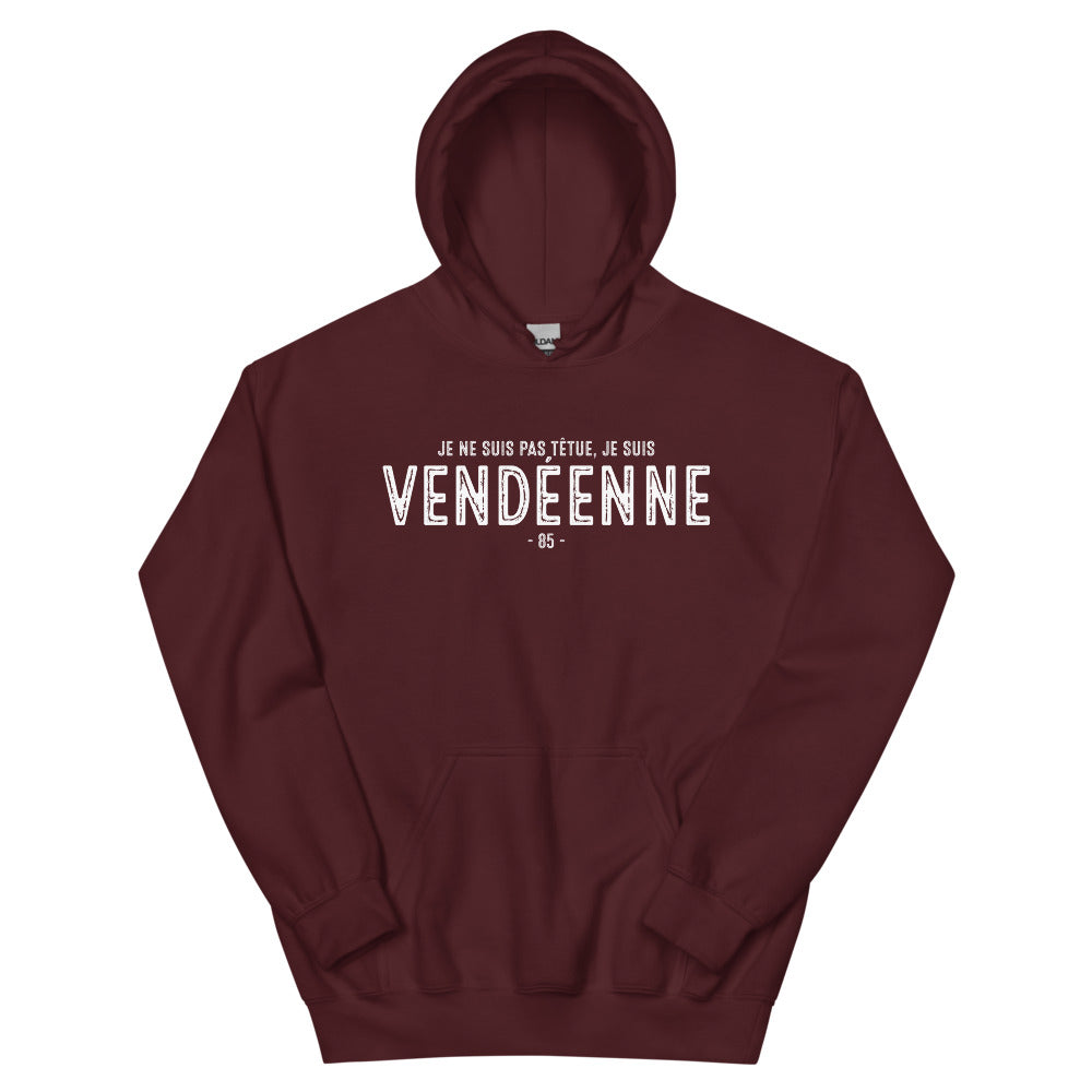 Sweatshirt Vendée gris foncé chiné - Je ne suis pas têtue, je suis fière