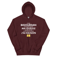 Thumbnail for Sweatshirt Bigourdan gris foncé chiné - Je suis Bigourdan je ne ferme pas ma gueule