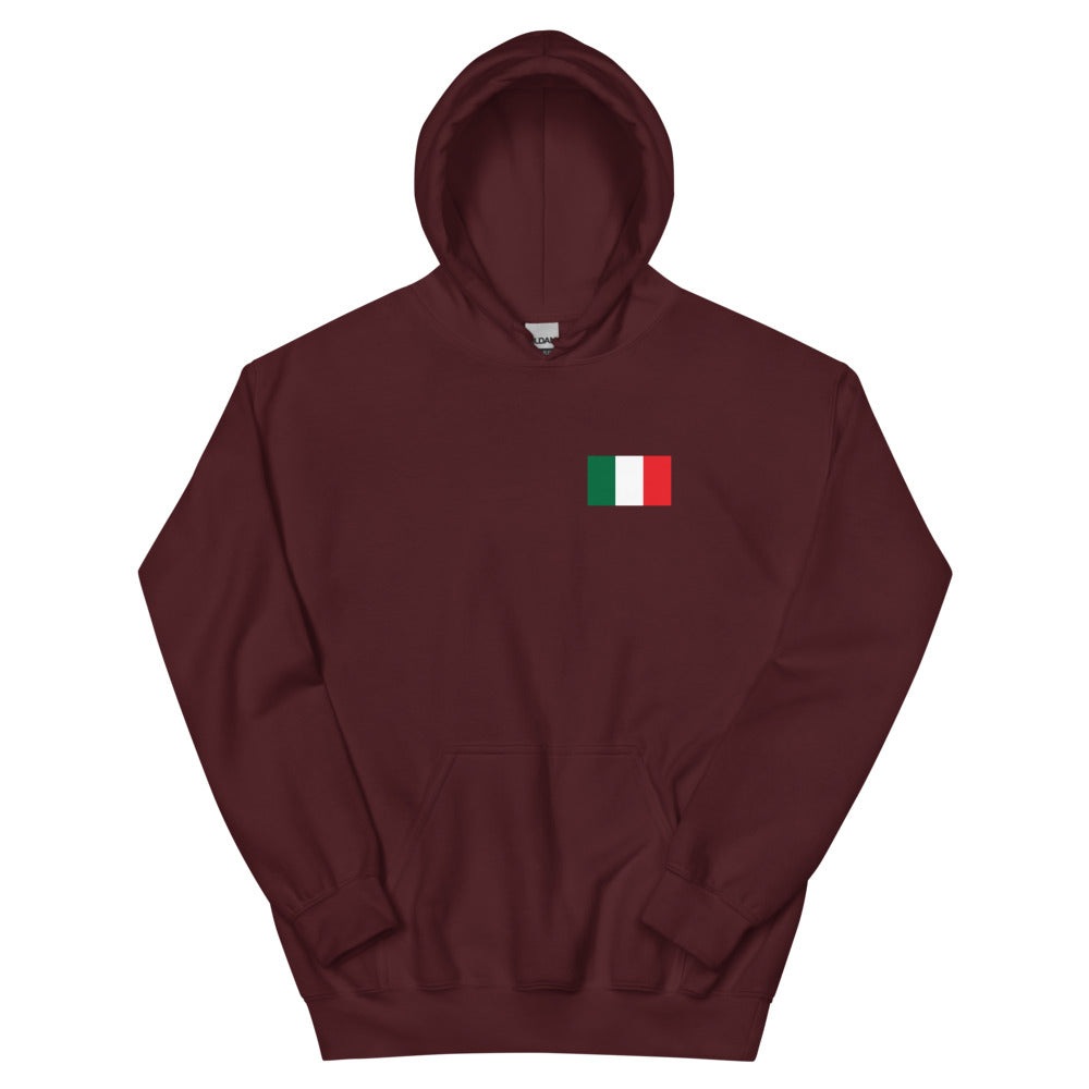 Sweat à capuche Italie bordeaux - Les Italiens et ceux qui rêvent