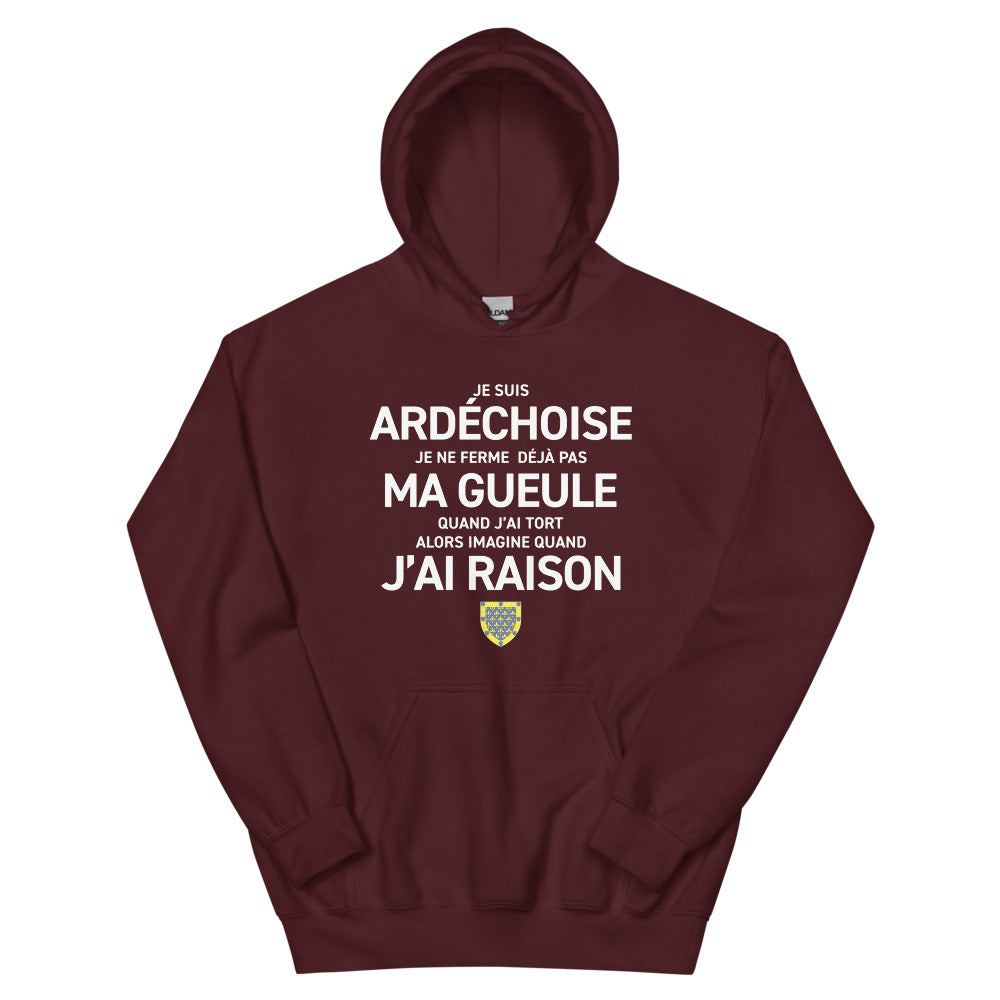 Sweatshirt Ardéchoise gris foncé chiné - Je suis Ardéchoise je ne ferme pas ma gueule