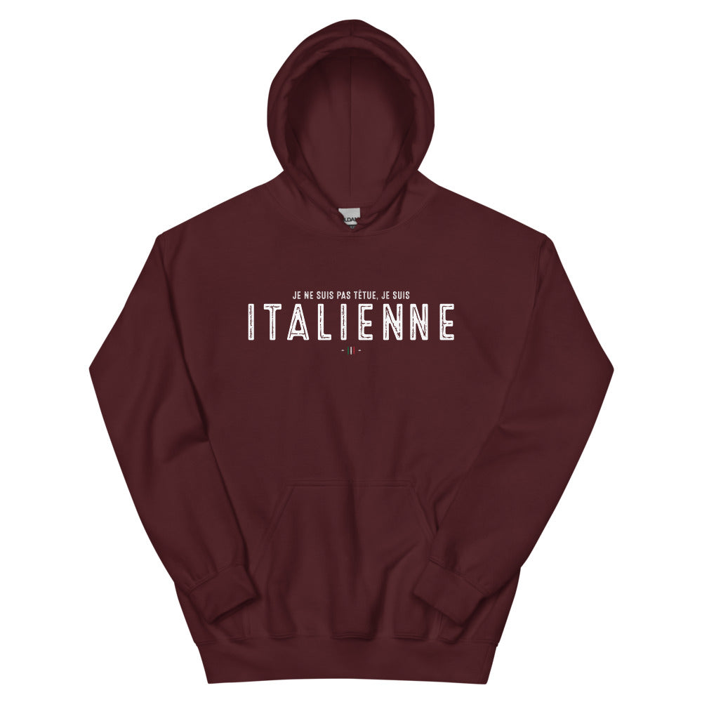 Sweatshirt Italie gris foncé chiné - Je suis Italienne, fière et drôle