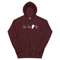 Thumbnail for Sweatshirt Franche-Comté gris foncé chiné dos - Battement de cœur avec carte