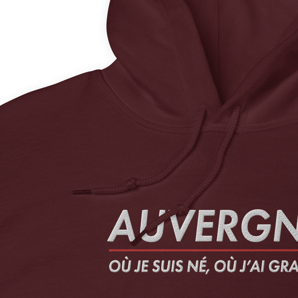 Auvergne où je suis né - Sweat à capuche Brodé