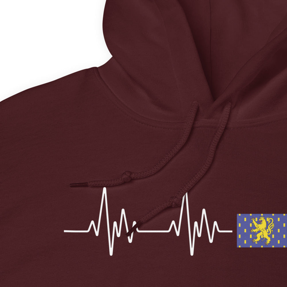 Sweatshirt Franche-Comté battement de coeur avec drapeau