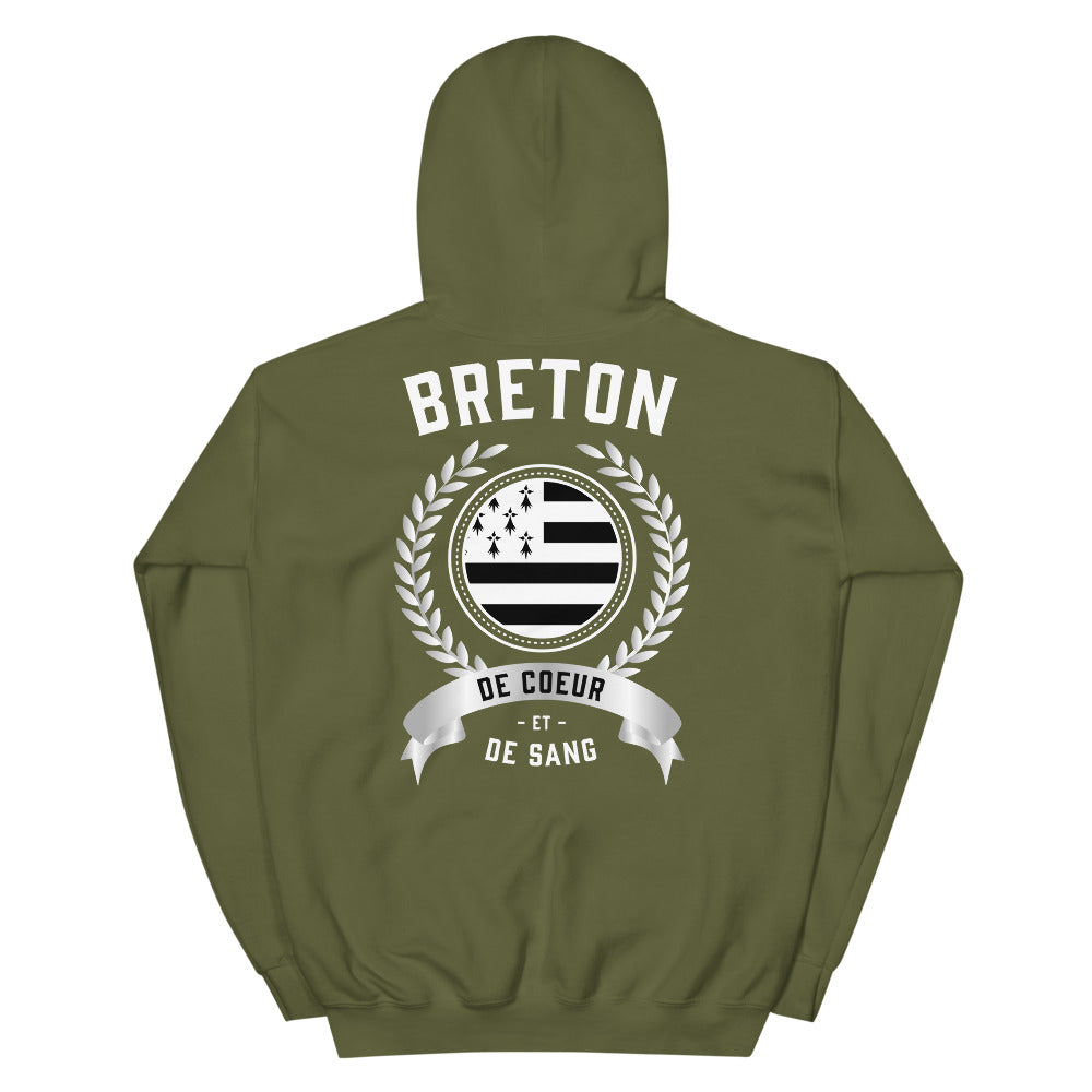 Breton de coeur et de sang - Sweatshirt à capuche Bretagne