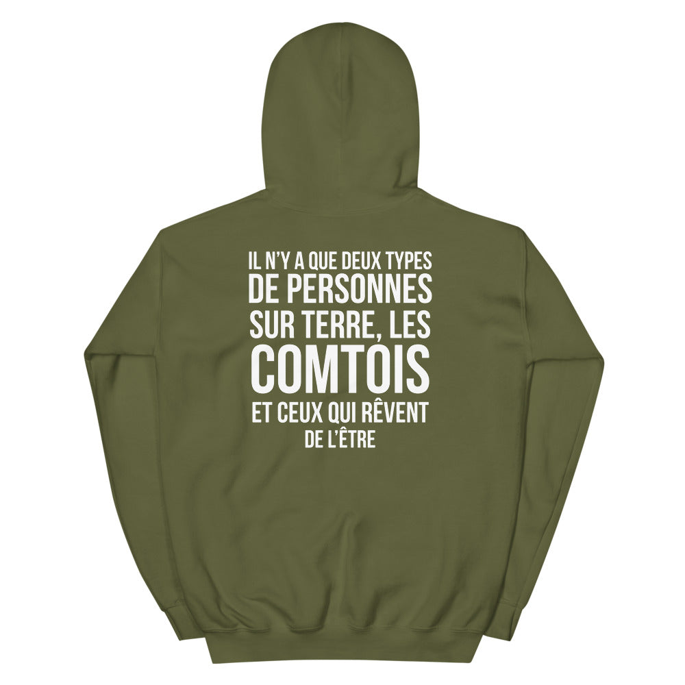 Il y a deux types de personnes, les Comtois - Sweatshirt à capuche standard