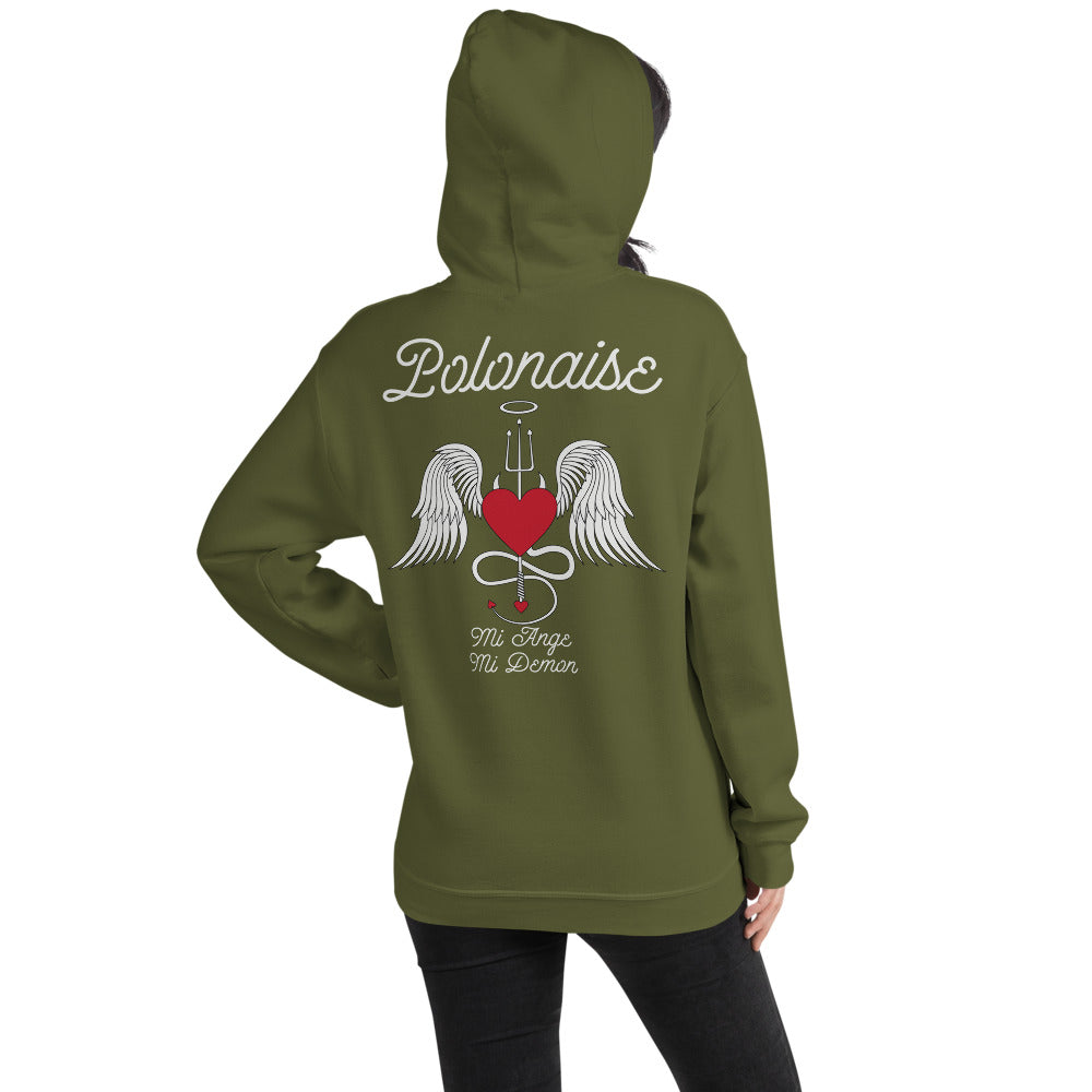 Sweatshirt Polonaise noir dos - Mi Ange Mi Démon humoristique