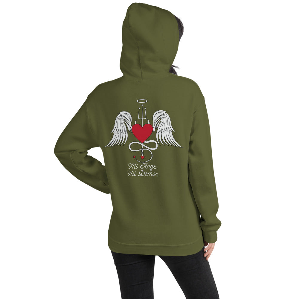 Sweatshirt Mi Ange Mi Démon bleu marine dos - design chic et douillet