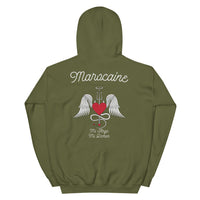Thumbnail for Sweatshirt marocain bleu marine dos - Ange et Démon humoristique