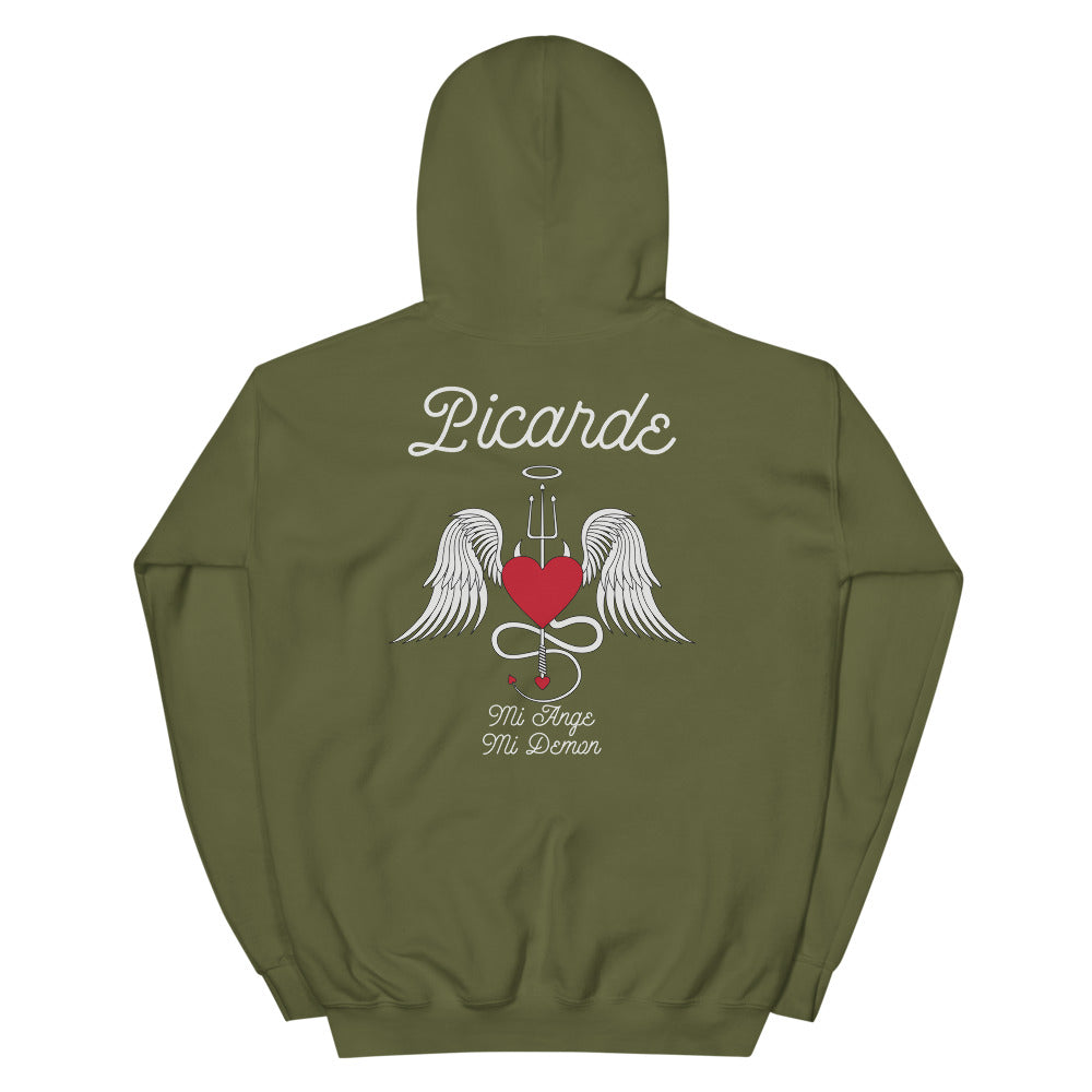 Sweatshirt Picarde bleu marine dos - design Ange et Démon