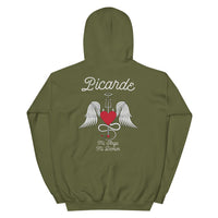 Thumbnail for Sweatshirt Picarde bleu marine dos - design Ange et Démon