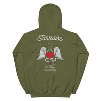 Thumbnail for Sweatshirt Tarnaise gris foncé chiné dos - Design Ange et Démon