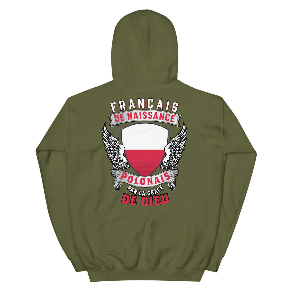Sweatshirt Pologne bleu marine dos - Français de naissance, Polonais par grâce