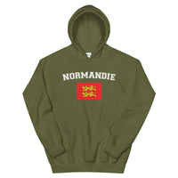Thumbnail for Normandie - Sweatshirt à capuche avec drapeau de la Normandie aux deux Léopards