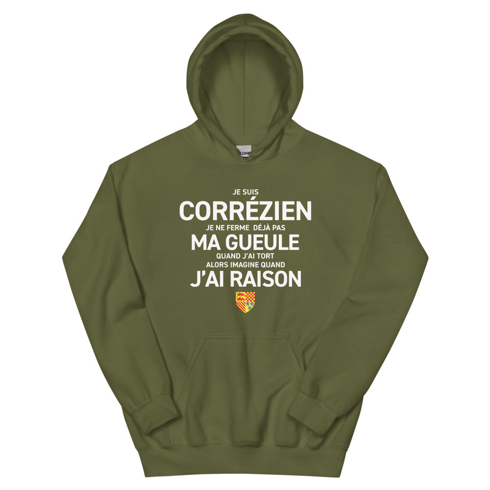 Je suis Corrézien je ne ferme pas ma gueule - Sweatshirt à capuche standard