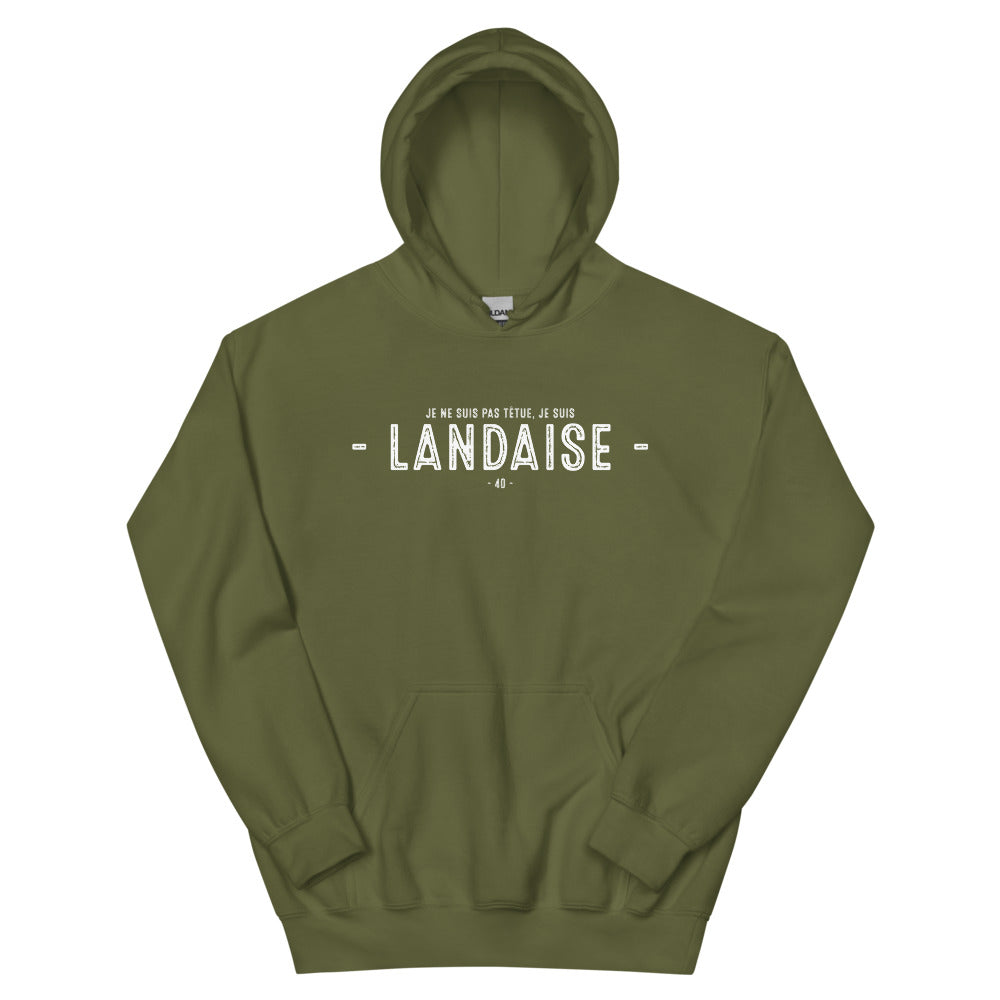 Sweatshirt Landaise bordeaux dos - Je suis Landaise je ne ferme pas ma gueule