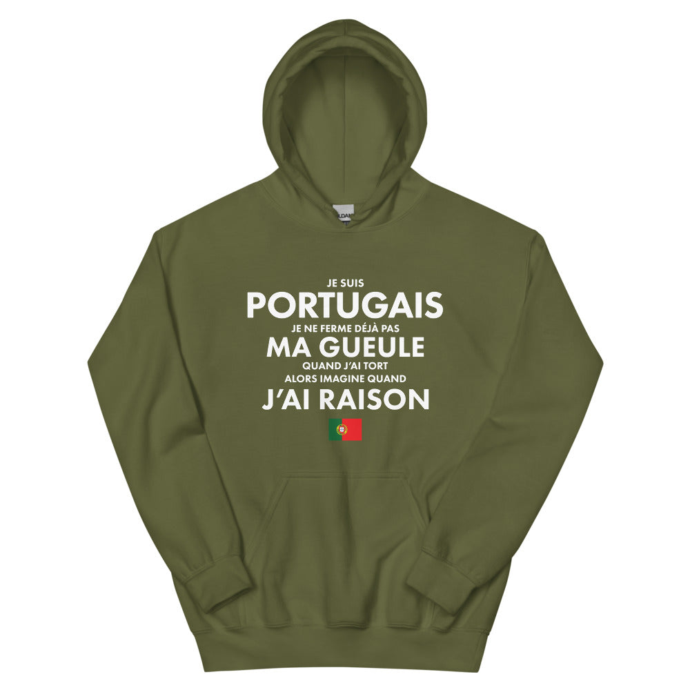 Sweatshirt Portugal bordeaux - Je ne ferme pas ma gueule