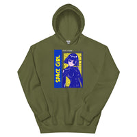 Thumbnail for Sweatshirt manga bordeaux - Space Girl post punk design stylé
