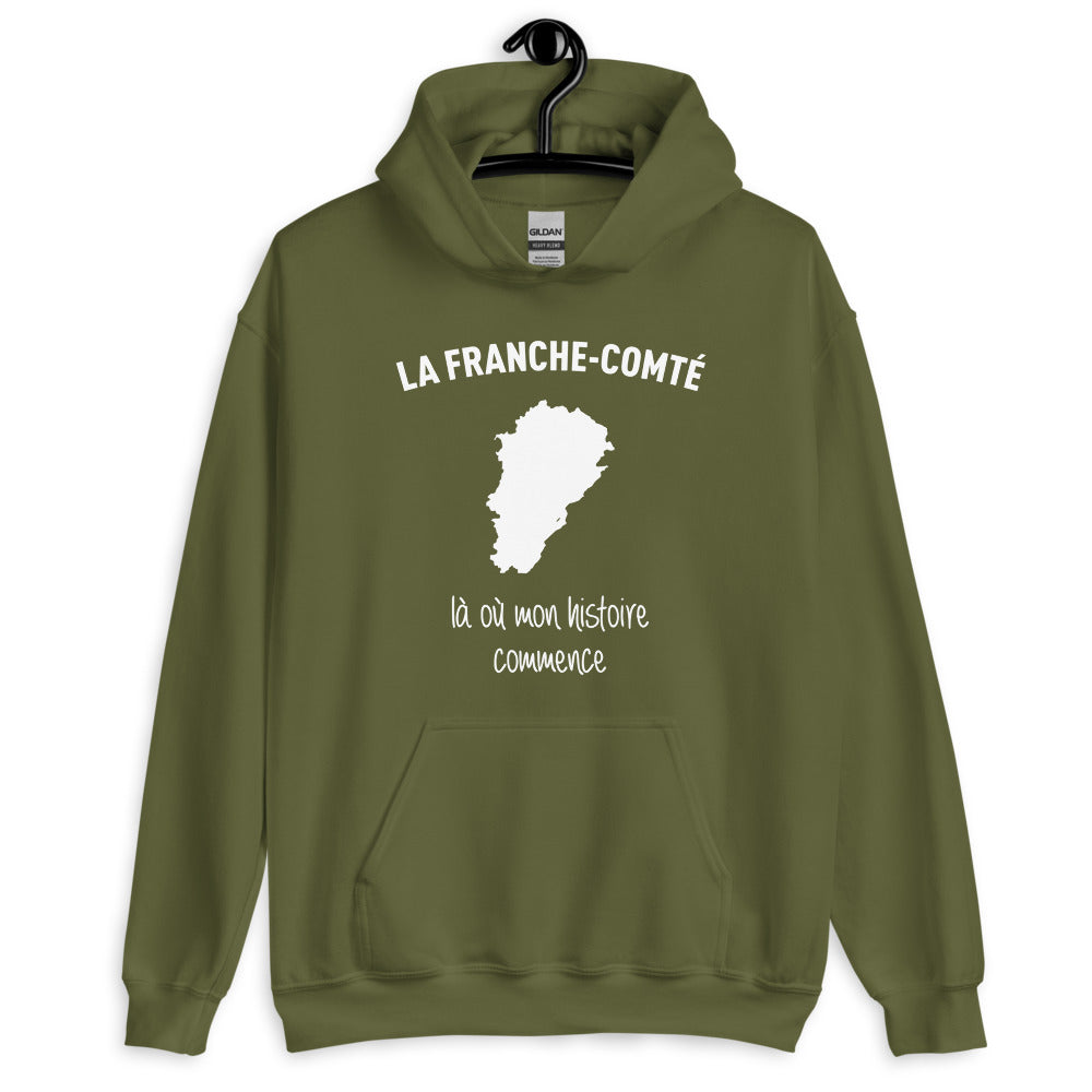 Sweatshirt Franche-Comté bleu marine dos - Mon histoire commence