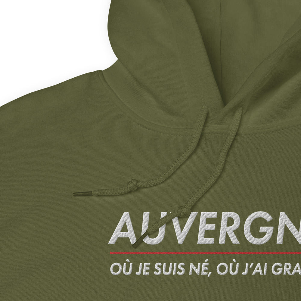 Auvergne où je suis né - Sweat à capuche Brodé