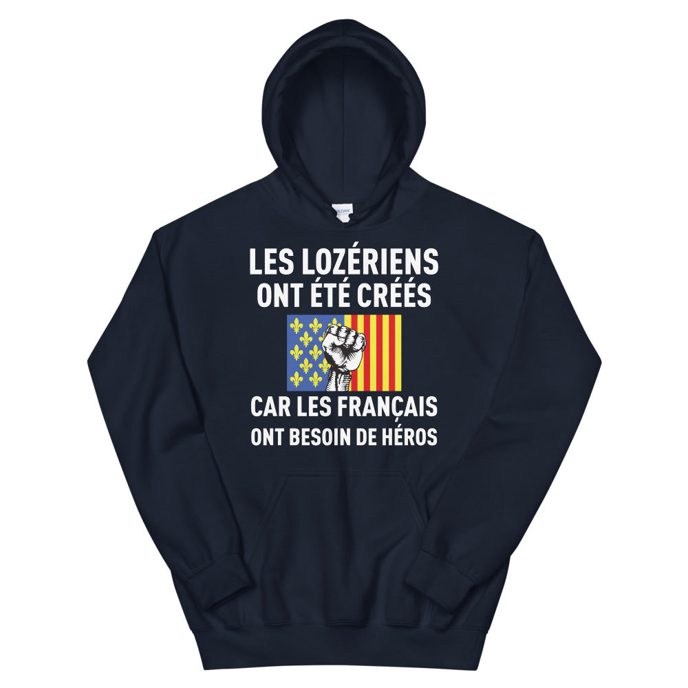 Sweat à capuche Lozère gris foncé chiné dos - Les Français ont besoin de héros