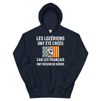 Thumbnail for Sweat à capuche Lozère gris foncé chiné dos - Les Français ont besoin de héros