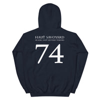 Thumbnail for Sweat à capuche Haut-Savoie noir dos - Haut-Savoyard un jour, toujours