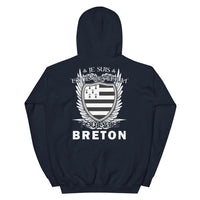 Thumbnail for Sweat à capuche Bretagne bleu marine dos - Toujours Breton