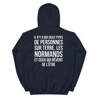 Thumbnail for Sweatshirt Normand bleu marine dos - Deux types de personnes, les Normands