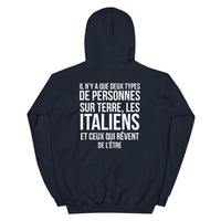 Thumbnail for Sweat à capuche Italie bleu indigo - Les Italiens et ceux qui rêvent