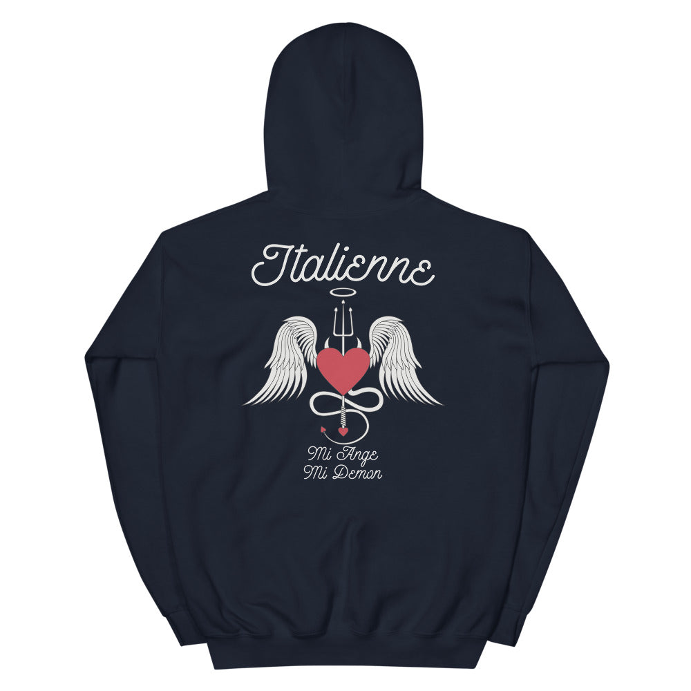 Sweat à capuche Italie gris foncé chiné - Mi ange mi démon