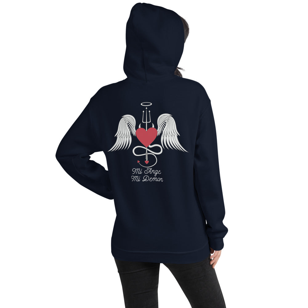Sweatshirt Mi Ange Mi Démon bordeaux - design chic et douillet