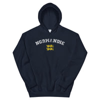 Thumbnail for Sweatshirt Normandie gris foncé chiné - effet American College délavé