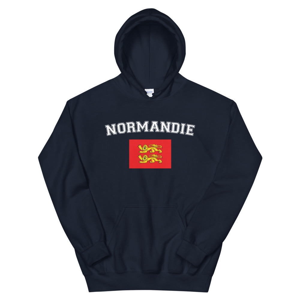 Sweatshirt Normandie rouge dos - Drapeau aux deux Léopards
