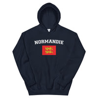 Thumbnail for Sweatshirt Normandie rouge dos - Drapeau aux deux Léopards