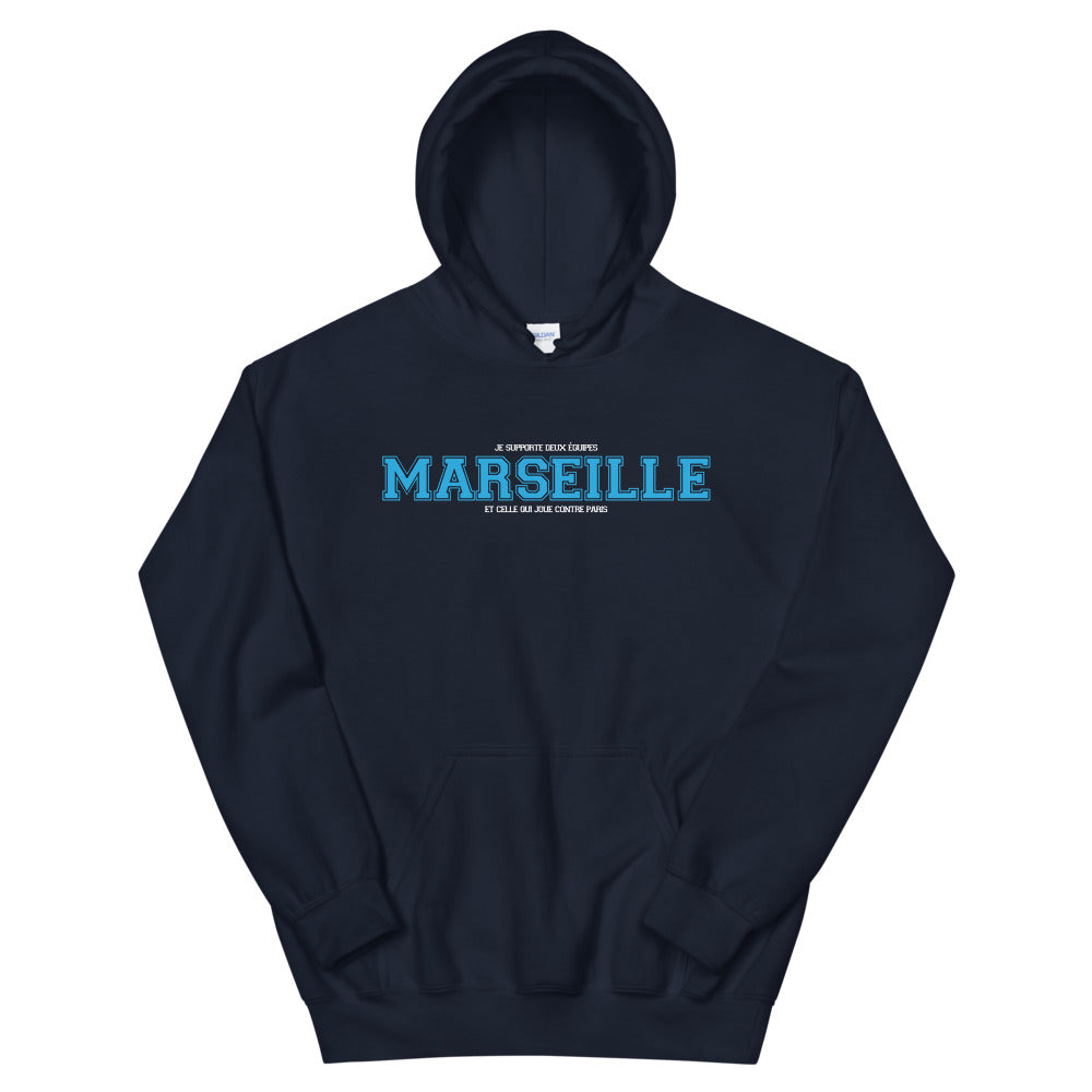 Sweatshirt Marseille rouge dos - Deux équipes, une passion