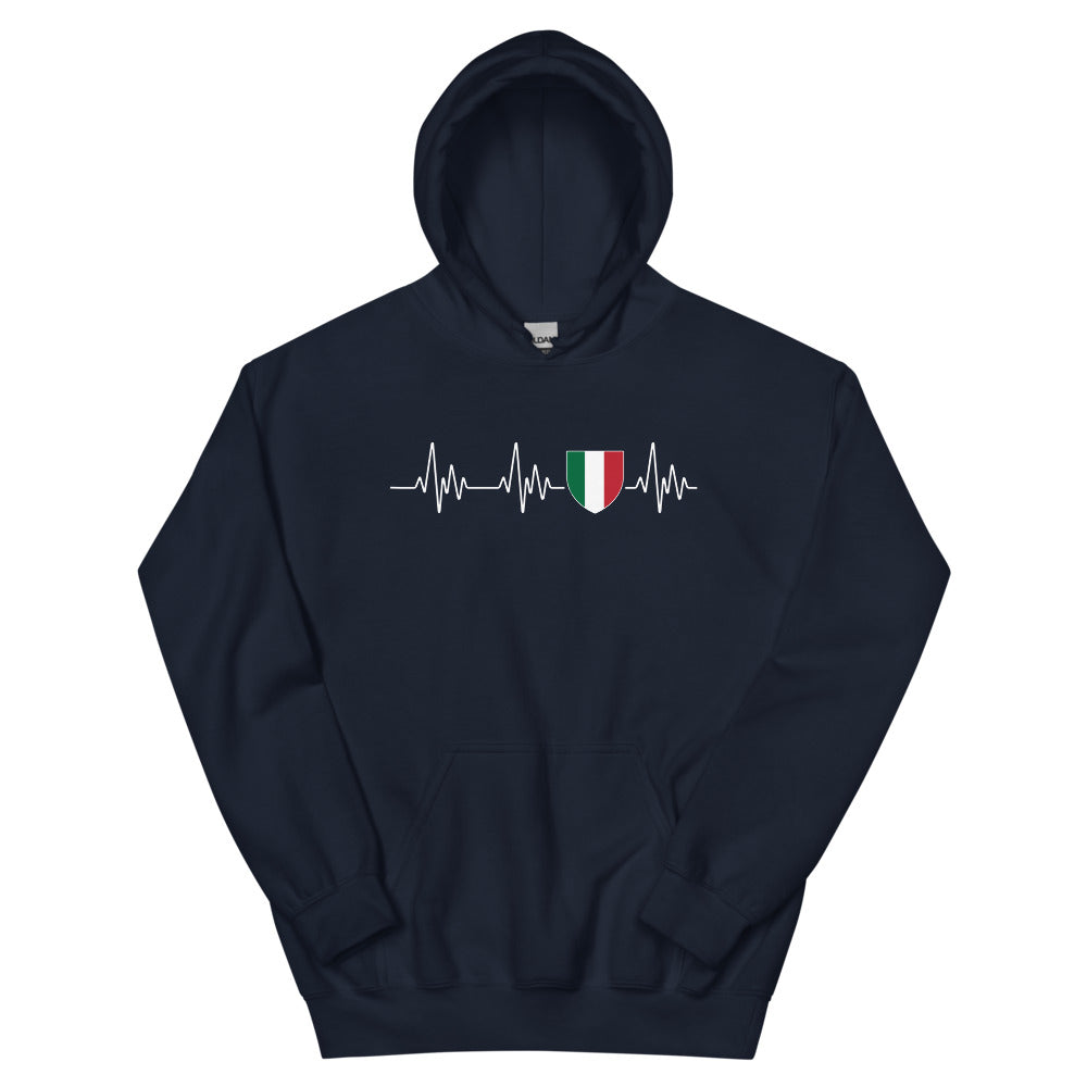 Italie battement de coeur blason vert blanc rouge - Sweatshirt à capuche standard