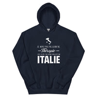 Thumbnail for Sweatshirt Italie bleu indigo dos - Je n'ai pas besoin de thérapie