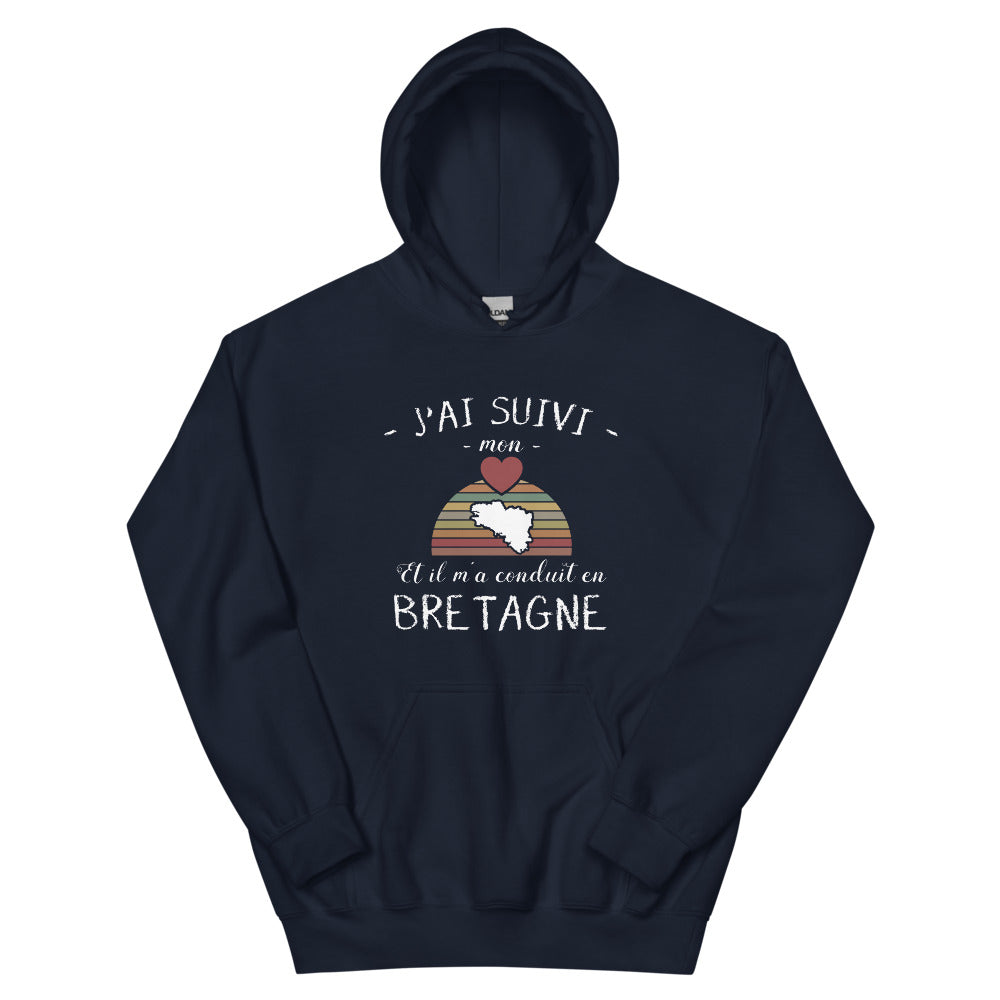 Sweatshirt Bretagne bordeaux - J'ai suivi mon cœur